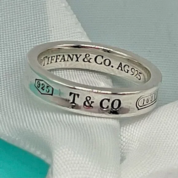 Tiffany & Co 1837 Ring - Narrow - Sz 5 - 925 Silver - Picture 9 of 16